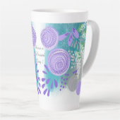 Tasse Latte Fleur Moderne Abstraite (Angle droit)