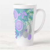 Tasse Latte Fleur Moderne Abstraite (Droite)