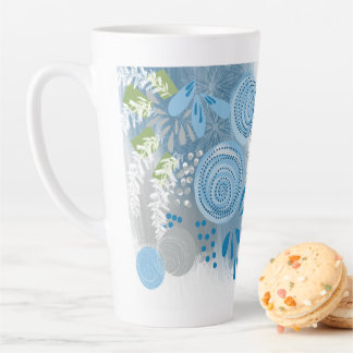 Tasse Latte Fleur Moderne Abstraite