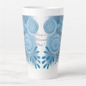 Tasse Latte Fleur Moderne Abstraite (Devant)