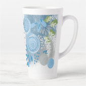 Tasse Latte Fleur Moderne Abstraite (Droite)