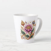 Tasse Latte Fleur Motif Thaïlandais (Angle droit)