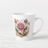 Tasse Latte Fleur Motif Thaïlandais (Droite)