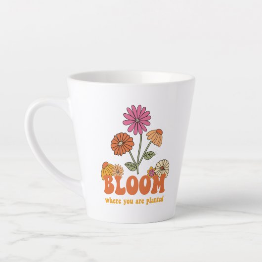 Tasse Latte Fleur Où vous êtes planté (Gauche)