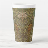 Tasse Latte Fleur paon Art nouveau jacquard bleu vert (Devant)