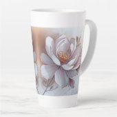 Tasse Latte Fleur peinte en 3 dimensions élégante (Angle droit)