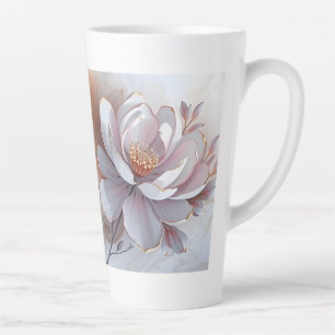 Tasse Latte Fleur peinte en 3 dimensions élégante