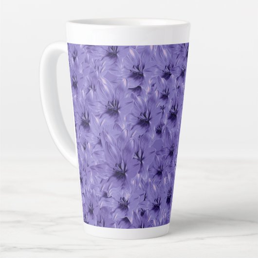Tasse Latte Fleur pourpre (Angle gauche)