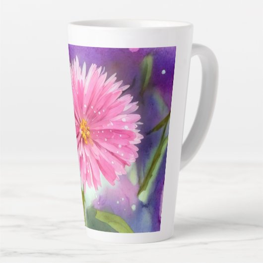 Tasse Latte Fleur pourpre (Angle droit)