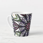 Tasse Latte fleur psychédélique (Angle gauche)