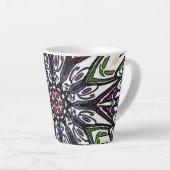 Tasse Latte fleur psychédélique (Angle droit)