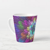 Tasse Latte Fleur psychédélique colorée Art fractal Abstrait (Angle gauche)