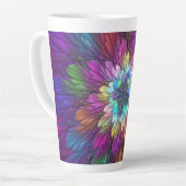 Tasse Latte Fleur psychédélique colorée Art fractal Abstrait (Angle gauche)