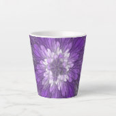 Tasse Latte Fleur psychédélique violette Abstraite Fractal Art (Devant)