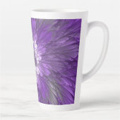 Tasse Latte Fleur psychédélique violette Abstraite Fractal Art (Droite)