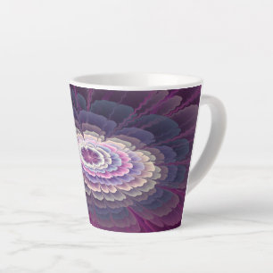 Tasse Latte Fleur rayante Coloré Abstrait Fractal Art rose