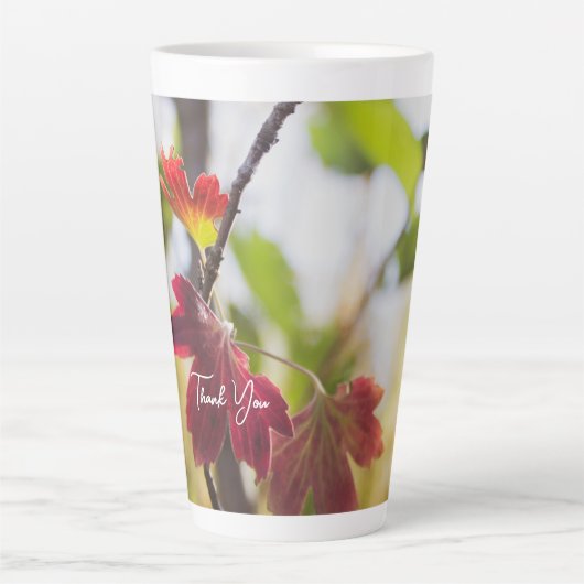 Tasse Latte Fleur Romantique Boho – Remerciements Fantastiques (Devant)