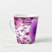 Tasse Latte Fleur Romantique Rosée (Angle gauche)