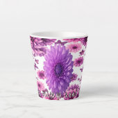 Tasse Latte Fleur Romantique Rosée (Devant)