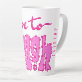 Tasse Latte Fleur rose Chunky Texte Slogan avec nom (Angle droit)