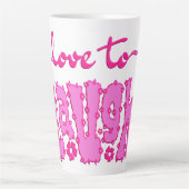 Tasse Latte Fleur rose Chunky Texte Slogan avec nom (Devant)
