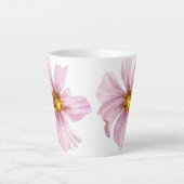Tasse Latte Fleur rose illustrée à la main (Devant)