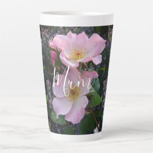 Tasse Latte Fleur Rose rose Fleur florale Photo Fête des mères