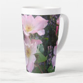 Tasse Latte Fleur Rose rose florale Photo Blush rose (Angle droit)