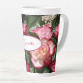 Tasse Latte Fleur Rose rouge et blanc Roses floraux (Angle droit)