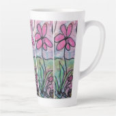 Tasse Latte Fleur rose unique (Droite)