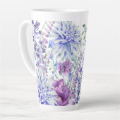 Tasse Latte Fleur sauvage bleu violet Inspiration (Angle gauche)