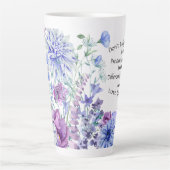 Tasse Latte Fleur sauvage bleu violet Inspiration (Devant)