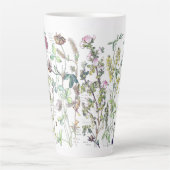 Tasse Latte Fleur sauvage de trèfle botanique Fleurs de latte (Devant)