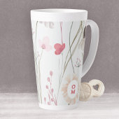 Tasse Latte Fleur sauvage moderne clair Monogramme rose vert