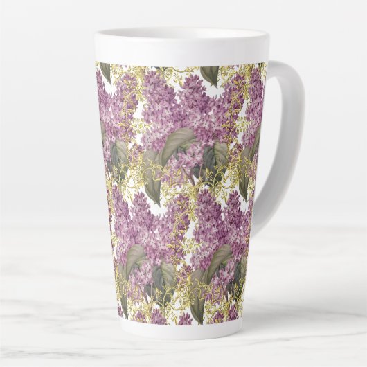 Tasse Latte Fleur violette Lilacs chic (Angle droit)