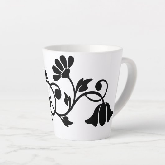 Tasse Latte fleuris-fleurs-motifs (Angle droit)