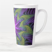 Tasse Latte Fleuron vert violet Art Abstrait fractal moderne (Droite)