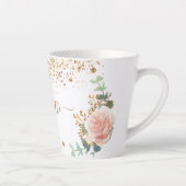 Tasse Latte fleurons d'or rose eucalyptus or nom parties scint (Droite)