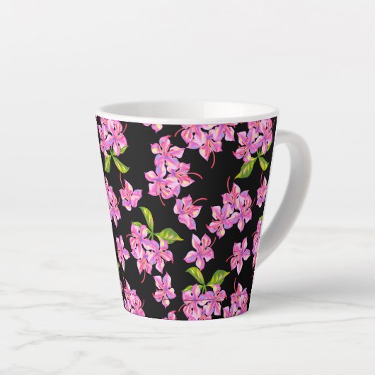 Tasse Latte Fleurs (Angle droit)