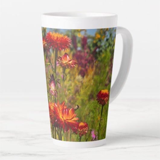 Tasse Latte Fleurs (Angle droit)