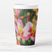 Tasse Latte Fleurs à éclaboussures roses (Devant)