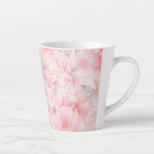 Tasse Latte Fleurs aquarelles Blush Bloom (Droite)
