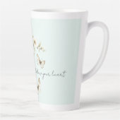 Tasse Latte Fleurs blanches de menthe papillons  (Droite)