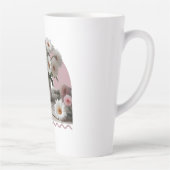 Tasse Latte Fleurs blanches et roses (Droite)