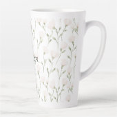 Tasse Latte Fleurs blanches roses (Droite)