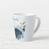 Tasse Latte fleurs bleu marine clair (Angle droit)