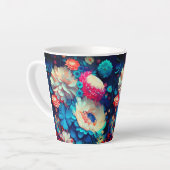 Tasse Latte Fleurs bleues Arrière - plan-1 (Angle gauche)