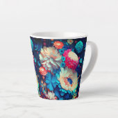 Tasse Latte Fleurs bleues Arrière - plan-1 (Angle droit)