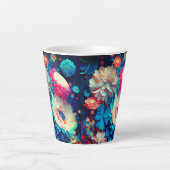 Tasse Latte Fleurs bleues Arrière - plan-1 (Devant)