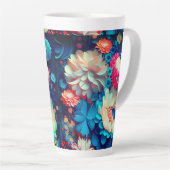 Tasse Latte Fleurs bleues Arrière - plan-1 (Angle droit)